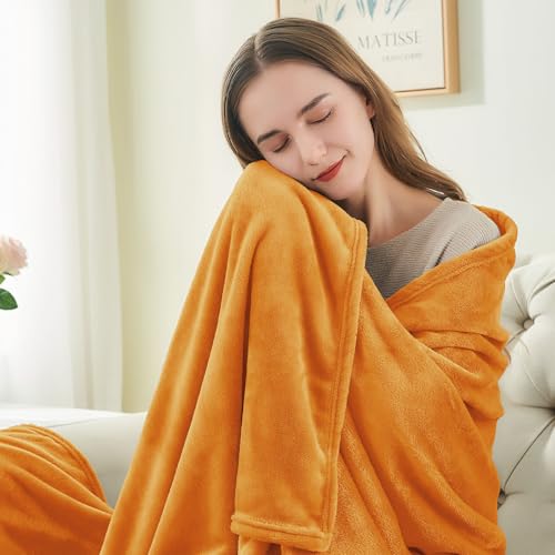 Image of BEDELITE Fleece Blanket King Size Blankets for Bed, Luxury Plush Cozy Fuzzy Blanket 108x90 inches, Super Soft Warm Lightweight Throw Blanket All Seasons Suitable, Burnt Orange