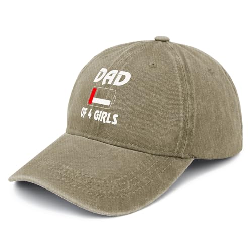 Funny Tireds Dad of 4 Girls Four Daughterss Father's Day Dad Cute Baseball Hat for Women Adjustable Cap2