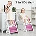 Primlect Space-Saving Potty Training Seat with Ladder, Adjustable Step and Toilet Seat Height, Top Handles for Easy Climbing, Easy to Carry, Portable Toddler Toilet Trainer for Small Bathrooms