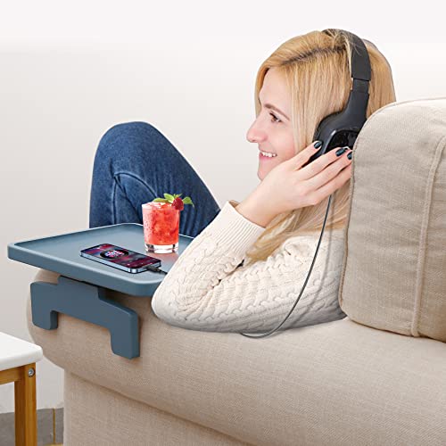 SINWANT Sofa Arm Clip Tisch, Sofa Arm Tray Tisch für Couch, Armlehne Tisch geeignet für Home Drinks/Essen/Obst, Sofa Tablett Tisch für Couch Tablett, Couchtisch & Beistelltische für kleine Räume, blau – Bild 3