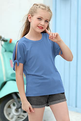 Image of GORLYA Girls Slit Sleeve Tie Knot Cuff Knit Tunic Top 4-14Y