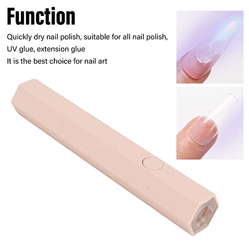 Handheld Nail Lamp, Mini Nail Dryer, Soft Light 1pcs LED Portable Cute Mini UV Nail Dryer for Fast Curing Home (Pink) - Image 4