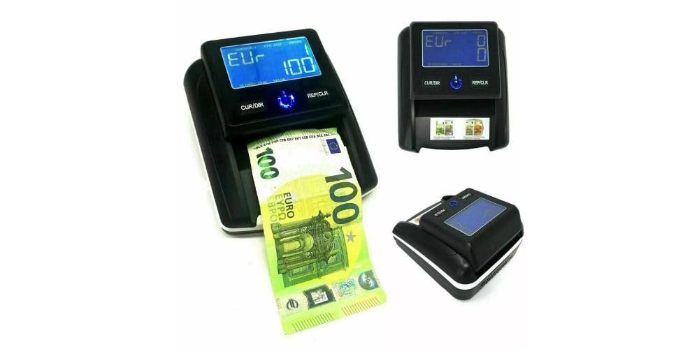 Rilevatore DI SOLDI FALSI Verifica Banconote False EURO CON BATTERIA RICARICABILE E CONTA BANCONOTE PORTATILE Detector per Soldi