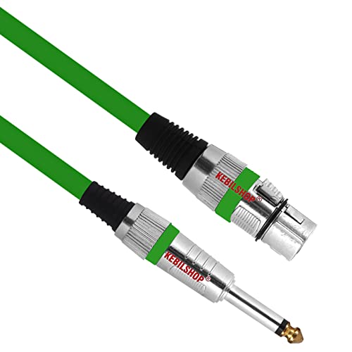 Image of Microphone Cable 3 Pin XLR Female to 1 /4 inch TS 6.35 mm Male 5 Meter /16 Feet, TRS to XLR Female Cable For Dynamic Microphone,Amplifier... (GREEN)
