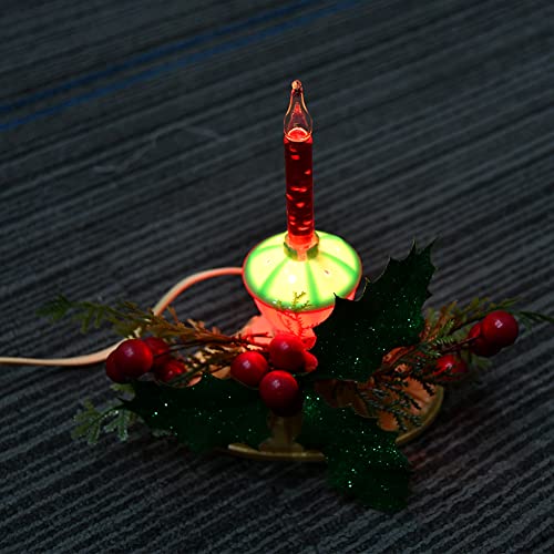 Image of 1 Light Christmas Candle Lamp, Plug-in Electric Light With 2 Multi-Color Bubble Lights (1 Spare), 5 Watt Vintage for Holiday Tree, E12 Base