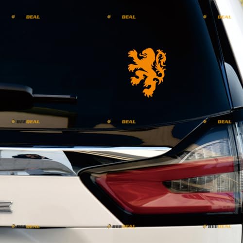 Niederländischer Löwe Niederlande Holland Decal Aufkleber Vinyl - 2er Pack Orange, 12,7 cm - ohne Hintergrund, konturgeschnitten für Auto Boot Laptop Becher