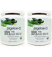 ALGELOE-O Organic Aloe Vera Gel 99% Pure Natural made with USDA Certified Aloe Vera Powder Parab...