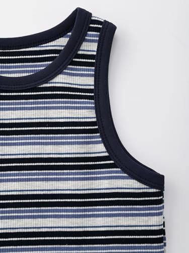 Image of BINIDUCKLING Toddler Tank Top Girls Summer Cute Striped Sleeveless Top 24 Months-8 Years