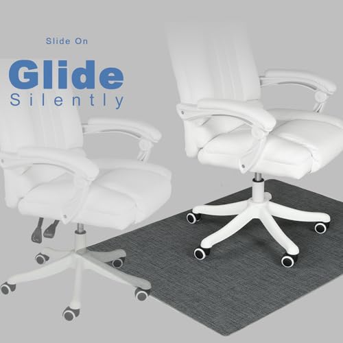 Image of Chair Mat for Hardwood & Tile Floor, 47 inch x 52 inch Heavy Duty Office Chair Mat for Rolling Chairs Easy Glide, Anti Slip, Non-Curve, Floor Protector for Home Office, Graphite Texture