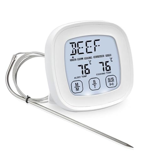 Thermomètre à viande numérique avec sonde cuisine en acier inoxydable pour four