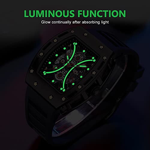 MF Mini Focus Watch Wristwatch Fashion Hollow Big Dial Luminous Waterproof Sport Analog Quartz Business Mens Watches Silicon Strap Dress Watch