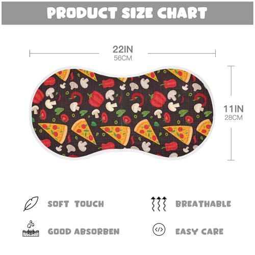 xigua Pizza Slices Muslin Baby Burp Cloths Set of 4, Super Soft & Absorbent Burping Rags, Cotton Burp Clothes Shower Gift for Newborn, Baby Girls and Boys4