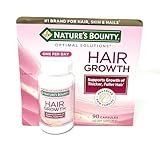 Nature's Bounty Hair Growth Supplement, 1 Per Day, Clinically Shown to Support Thicker, Fuller Hair, with Biotin, Silicon & Arginine, 90 Capsules
