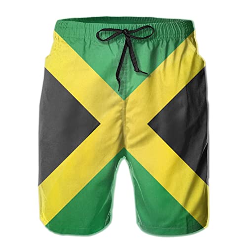 Jamaica Flag Swim Trunks Quick Dry Board Shorts with Mesh Lining Beach Shorts Printed Shorts Swimwear