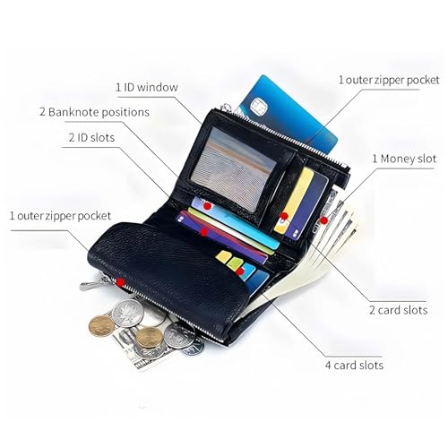 Unisex Pebble Leather Wallet, Unisex Soft Pebble Leather Wallet with Card Slots & Coin Pocket (Olive Green)3