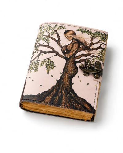 Image of CRAFT JUNKY Vintage Leather Journal Diary for Women and Men Travel Diary Notebook for Writing Deckle Edge Paper (MOE White, A5 17.78 X 12. 7 CM (A5))