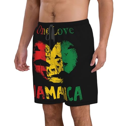 Jamaica Reggae Rasta Marijuana Leaf Men'S Swim Shorts Beach Trunks Quick Dry Hawaiian Swimming Shorts with Pockets2