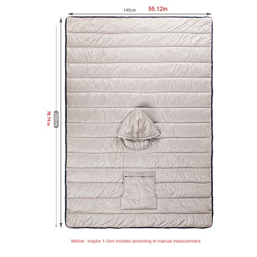 Casaco poncho de inverno com capuz para uso ao ar livre para acampamento quente pequeno cobertor col