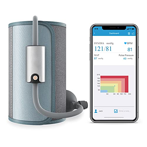 Wellue Blood Pressure Monitor Bluetooth, Upper Arm Cuff, Digital BP Machine with Cuff 22-42cm, Multi-Users, Home Use & Pulse Rate Monitoring Meter with iOS & Android