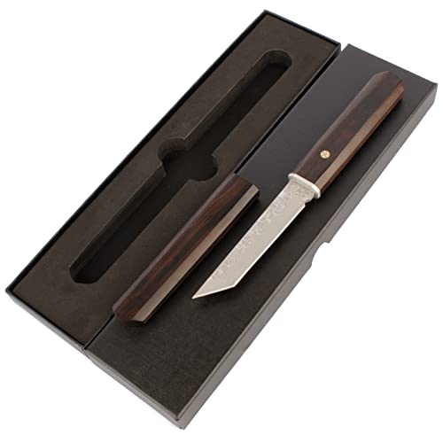 TENCHILON K84 Handmade Samurai Full Tang Classic Japan Katana - Damascus Tanto Fixed Blade for Outdoor Camping Tactical, Hunting, Survival Knives Wooden Sheath - Thumbnail 3
