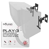 Play 3 Paire de Supports muraux Noir compatibles avec Sonos Play:3 Uniquement, Lot de 2, m�canisme de pivotement et d'inclinaison r�glable, 2 Supports de Montage Comprenant Toutes Les Fixations