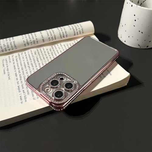 Coque pailletée iPhone 14 Plus miroir rose idéale pour vos selfies