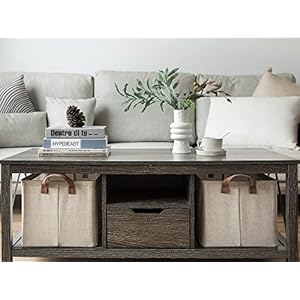 StorageWorks Storage Baskets for Shelves with Metal Frame, Organizing Basket, Shelf Baskets, Brown and Beige, 4-Pack StorageWorks Storage Baskets for Shelves with Metal Frame Organizing Basket Shelf Baskets Brown and Beige 4 Pack