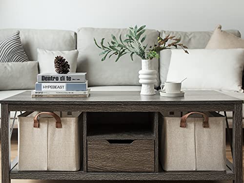 StorageWorks-Storage-Baskets-for-Shelves-with-Metal-Frame-Organizing-Basket-Shelf-Baskets-Brown-and-Beige-4-Pack StorageWorks Storage Baskets for Shelves with Metal Frame Organizing Basket Shelf Baskets Brown and Beige 4 Pack