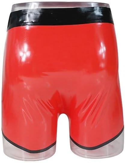Latex Shorts Pants with Zip Men's Fitted Latex Boxer Shorts Trousers Men Exotic Underwear SM Fetish Cosplay Costumes