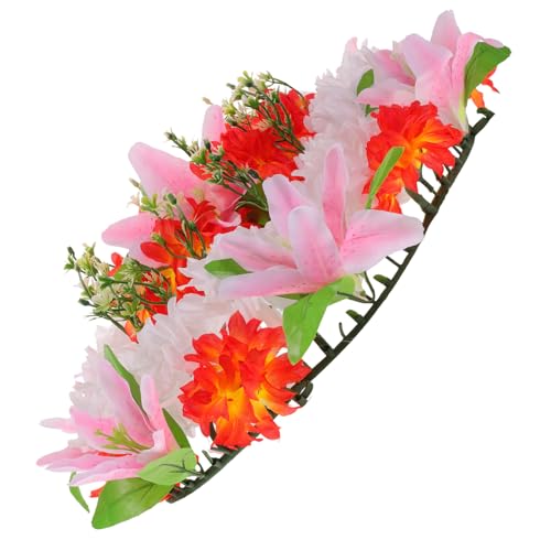 TOYANDONA Couronne De Deuil Artificielle Guirlande De Cimetière Fausse Fleurs Rose Pâle Système Prêt à l'emploi Décoration Funéraire Sacré