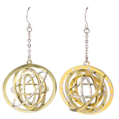 純チタン製アクセサリー(地球儀)イヤリング・イエロー アクセサリー