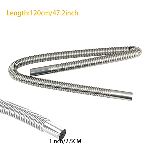 QISF 2.5CM/1Inch Inner 120CM Exhaust Pipe, Stainless Steel Parking Air Heater Exhaust Pipe Exhaust Pipe Parking Air Heater Fuel Tank Diesel Gas Vent Hose - Thumbnail 2