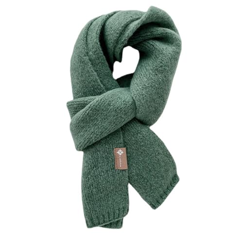 Duories Women's Scarf Winter, Unisex Pair of Knitted Scarf Women Long Scarves Vintage Large Scarf Men's Soft Thickened Warm Wool Knitted Scarf Long Scarf Winter Scarf Knit Long Scarf Dark Green