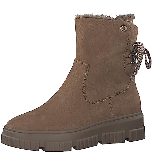 s.Oliver Damen Winterstiefel ohne Absatz Gefüttert Vegan, Braun...