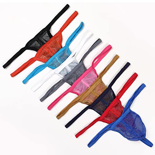 Happy Cherry Men Thongs Underwear Sexy Briefs Big Bulge T-Back Thongs Male Mesh Panties Low Rise Underpants Boys Gay2