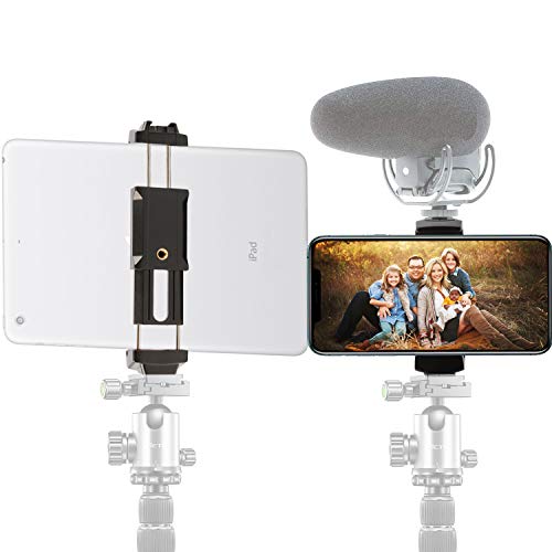 Victiv Tablet Clip for Tripod, 2-in-1 Universal Phone & Tablet Holder (2.5-7.7in)