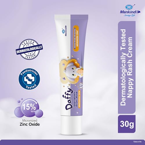 Image of Daffy Baby Nappy Rash Cream for Sensitive Skin & Redness, 30g (Pack of 5)