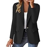 Black Blazer Women Blazers for Women Long Sleeve Office Spring Jackets Single Button Blazer Dressy Business Casual Work Suit Coats Black