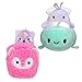 Squishville Squishmallows Sharde in Truck & Elina in Boat - Two 2” Mini Lavender Foxicorn & Purple Peacock Plush, Truck & Boat Vehicles, Irresistibly Soft Plush - Amazon Exclusive