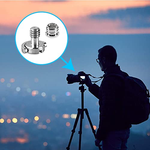 Image of SHOPEE 1 /4 inch-20 D-Ring Tripod Screw Camera Screw with Mounting for Camera Camcorder Tripod Monopod Quick Release Plate Stainless Steel Pack of 4 (2 x Tripod & 2 x Adapter)