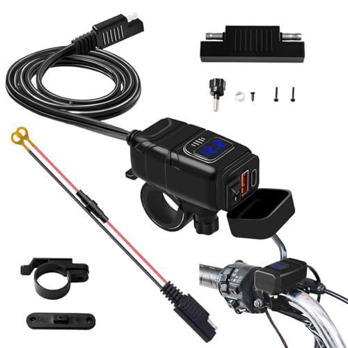 Adaptador SAE USB Moto Quick Charge Voltímetro Interruptor Manillar 6