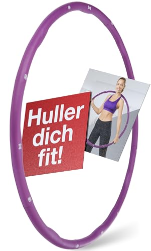 NAJATO Sports Hula Hoop Reifen Erwachsene – Fitnessreifen mit Massageeffekt – 1,0 kg & 95 cm Durchmesser – Für Anfänger & Profis (Lila + Pink)