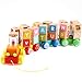 Jacootoys Trenino Giocattolo di Legno con Lettere Montaggio di Alfabeto Blocco Auto Costruzione Prescolare Giochi per Bambini di 2 Anni, 26 Pezzi