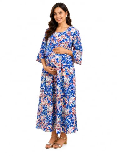 Image of RITIJYA Zipless Feeding Kurtis & Dresses for Women | Zipless Maternity Wear Gown Pregnancy Dress for Nursing Mothers | Viscose Rayon | Stylish & Comfortable | S to 4XL | Washable & Durable