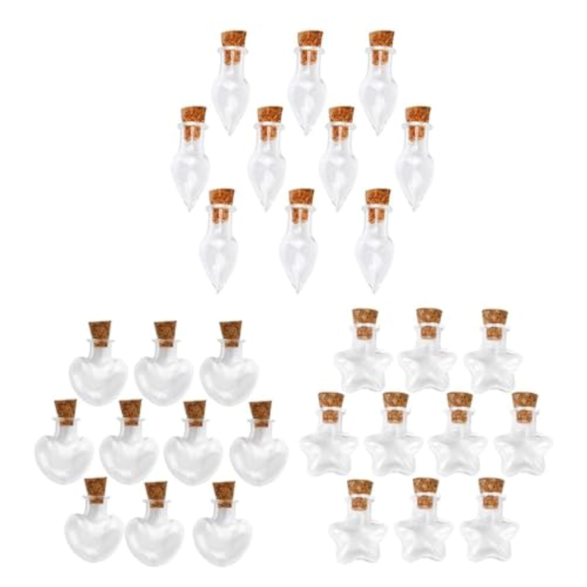 30 Pcs Small Mini Glass Empty Bottles with Cork Stopper