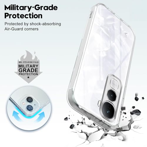 Image of Jkobi Back Cover for Vivo Y400 Pro (Silicone Clear Shockproof Case with Camera Protection and Dust Plugs | Transparent)