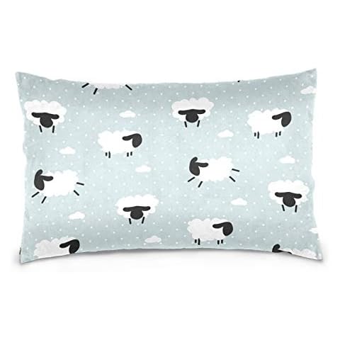 FULUHUAPIN Funda de almohada de forro polar de algodón con estampado de ovejas Cover