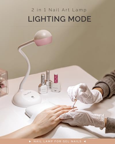 Image of MelodySusie Gooseneck Cordless UV Nail Lamp with Adjustable Light Angle, S-Pro09M 2-in-1 Rechargeable Fast Curing Nail Dryer Cures All Gels, Especially Rhinestone Glue & Liner Gel Polish