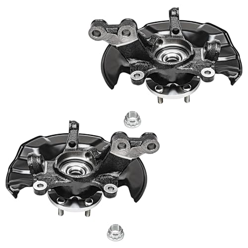 Image of Detroit Axle - Front 4pc Steering Knuckles Kit for 09-13 Toyota Corolla, 11-13 Matrix, 2 Steering Knuckles & Wheel Bearing Hubs 2 Struts w /Coil Spring 2009 2010 2011 2012 2013 Replacement Suspension