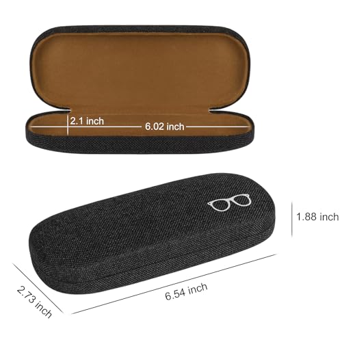 Image of Glasses Case Hard Shell Eyeglass Case with Cleaning Cloth Unisex Reading Hard Glasses Cases for Women Men